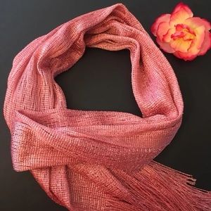 Pink metallic scarf